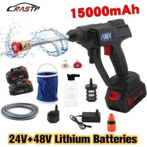 5 in1 Nozzles Cordless Portable Power Washer High Pressure Car Washer Gun Auto Spray Garden Water Jet Cleaning Tools With Bucket