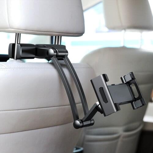 Black baseus car back seat headrest mount holder for tablet Angle Adjustable Stretchable for 4.5 in To 12.9in Tablet Smartphone