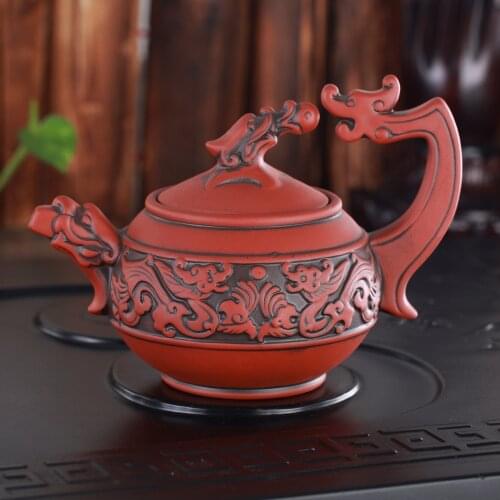 Dragon Tea Pot Ore Purple Clay Traditional Chinese Kung Fu Kettle Creative Zisha Drinkware Gongfu Teapots Drop Shipping