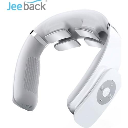 Jeeback G3 Electric Wireless Neck Massager TENS Pulse Relieve Neck Pain 4 Head Vibrator Heating Cervical Massage Health Care