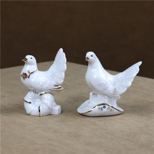 Porcelain Seagull Miniature Crystal Diamond Ceramics Sea Bird Figurine Nautical Decoration Gift and Craft Ornament Accessories