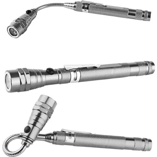Flexible Torch 3 LED Light Telescoping Magnetic Pick Up Tool Lamp Flashlight New -Y103