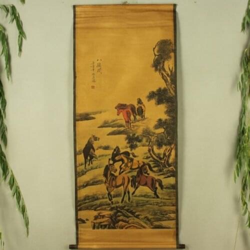 China Antique collection Boutique Calligraphy and painting the Eight steeds diagram