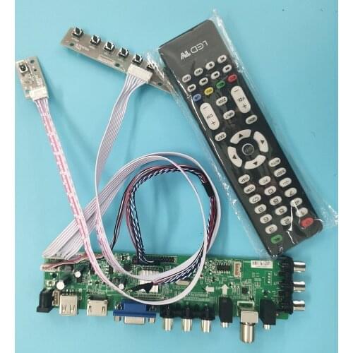 Kit For B116XW02 V.0 TV LVDS USB HDMI Signal remote controller board digital DVB-T DVB-T2 VGA AV LED 1366X768 WLED 40pin 11.6"