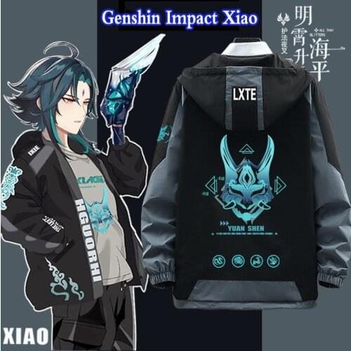 Genshin Impact Cosplay Costume Xiao Long sleeve Fashion jacket coat Game clothes Unisex Hoodie Zipper Hooded Sweatshirt New Top