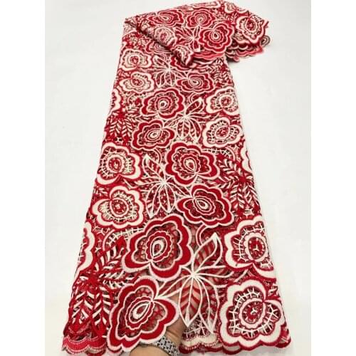 African Lace Fabric SYJ-4188815 High Quality French Lace Fabric Embroidered Nigerian Tulle Lace Fabrics For Wedding