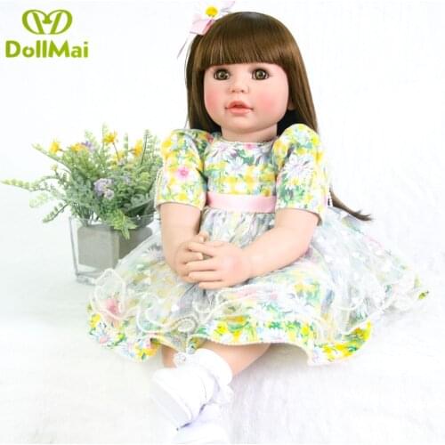 Bebe princess reborn dolls girls 60cm vinyl silicone reborn baby doll toys children gift high-end fashion reborn toddler doll
