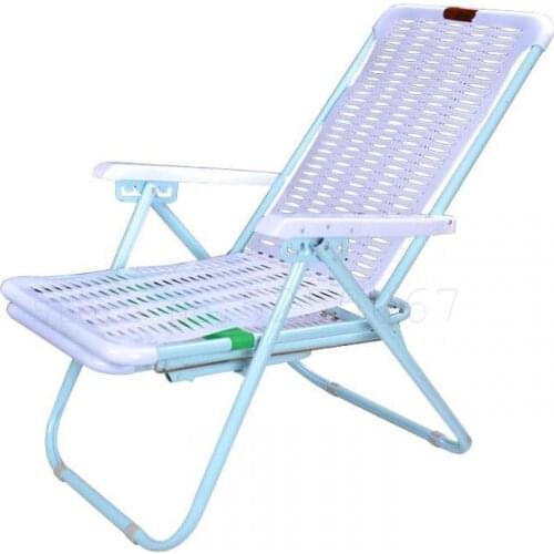 Summer Reclining Chair Folding Nap Chair Plastic Beach Chair Bamboo Chair Office Leisure Simple Portable Balcony Chair