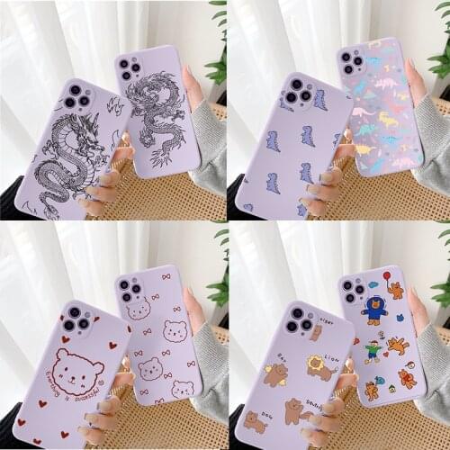 Cute Dinosaur Bear Dragon Cases For Huawei P40 Lite E P30 P20 Pro Honor 10 10i 20 20i 8X 9 9A 9X Y7 Y9 P Smart 2019 Bumber Cover