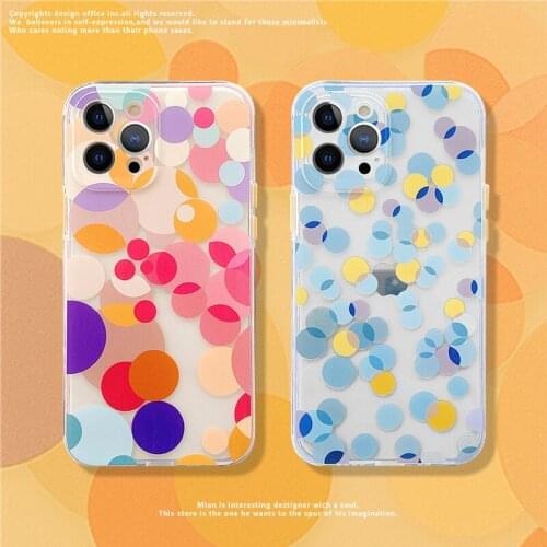 Color dot puzzle soft shell for iPhone x xs xr xsmax 12 12promax 11Pro 11promax 7 8 7plus transparent phone case
