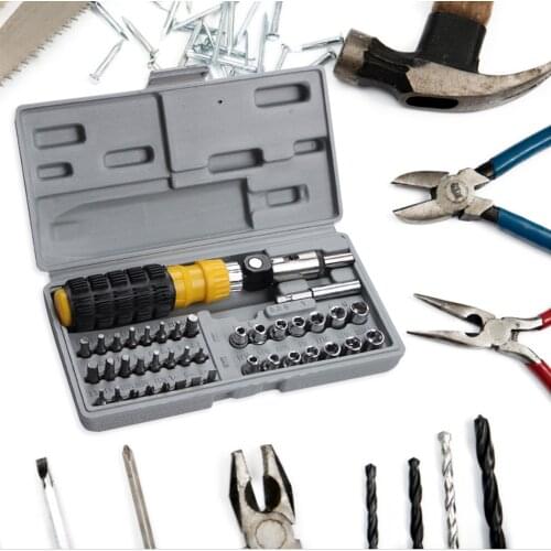 41pcs/set Multifunction Screwdriver Bit Tool Kit Socket Wrench Screw Driver Household Repair Hand Tools