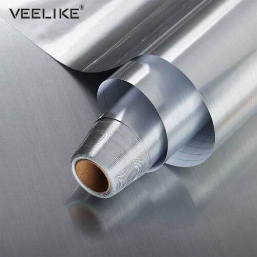 Kitchen Brushed Metallic Vinyl Wall Sticker Self adhesive Wallpaper Dishwasher Stainless Steel Peel and Sticker Contact Paper
