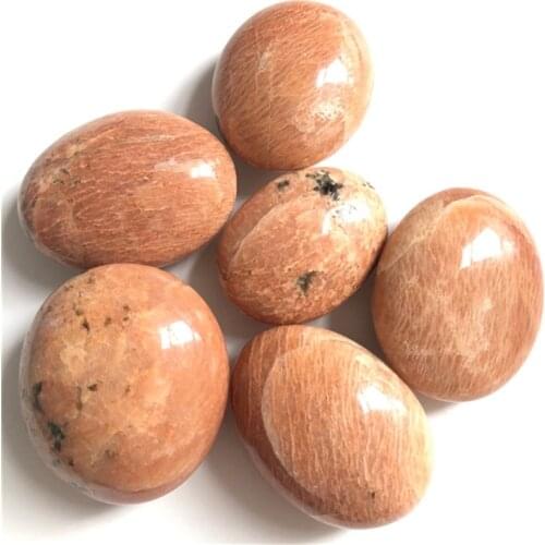Natural orange peach moonstone quartz crystals palm stone for healing Reiki