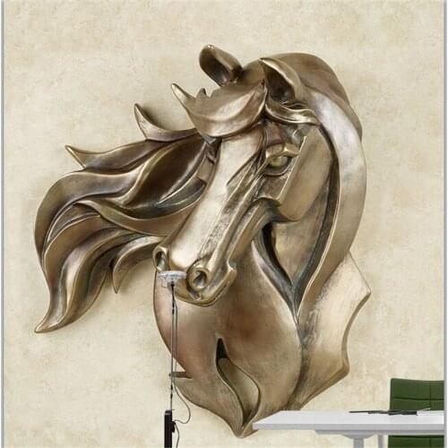 Beibehang Custom wallpaper 3d Photo Mural European Simple 3D Golden Horse Background Wallpaper painting wall papers home decor