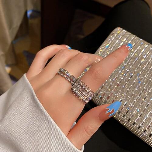 Charm Female White Zircon Stone Ring Classic Silver Color Engagement Ring Trendy Bride Oval Crystal Wedding Rings For Women