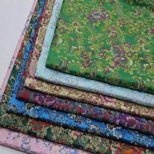 HLQON 75cm width brocade yarn dyed crane fabric for felt tissue patchwork telas cheongsam dress children cloth coat bed sheet