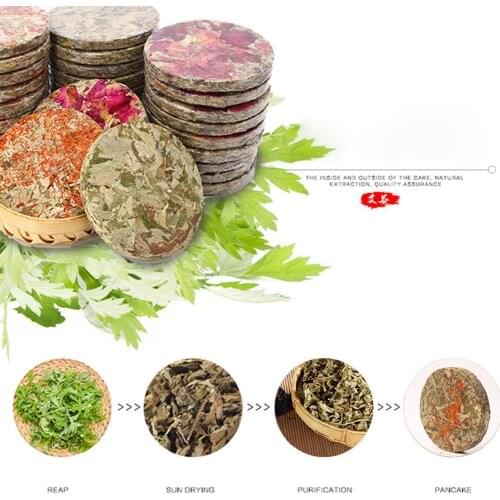 Foot Soaking Wormwood Cake Body Bath Chinese Herbal Ginger Moxa Bath Safflower Soak To and The 9Cm Rose Mugwort Feet In Use A8H4