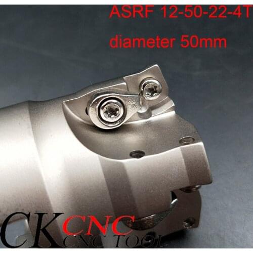 ASRF 12 50-22-4T 4 flute square fast feed and indexable face milling cutter and SDMT120512 CNC lathe carbide milling insert
