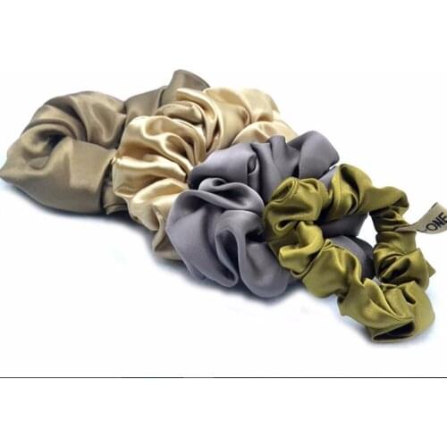 Free shippping Fashion women lovely solid color Silky hair scrunchies cute gum OL basic Hair Tie Accessories Ponytail Holder
