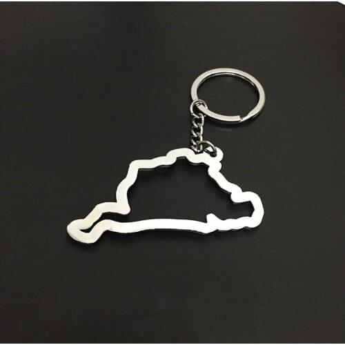 Silver Car Keychain for Mens Nurburgring North Ring Track Keychain Automotive Parts Model Key Ring Car Wheel Keychain
