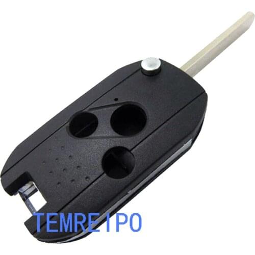 3 Buttons Uncut Blade Folding flip Remote Car Key Case shell for Honda