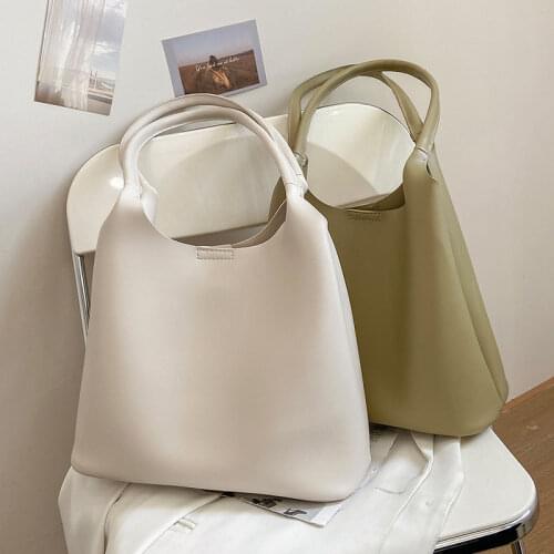 Shoulder Bag Female Backpack Handbag Tote Bag Women Luxury Fashion 2021 PU Leather Simple All-match Solid Color High Capacity