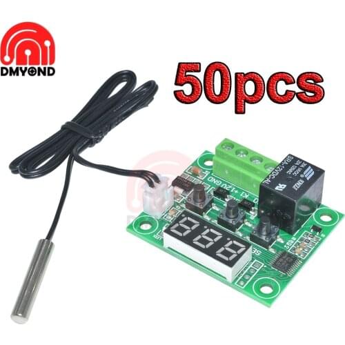 DC 12V Heat Cool Temp Thermostat Temperature Control Switch with NTC Sensor W1209 Digital Temperature Controller for Incubator