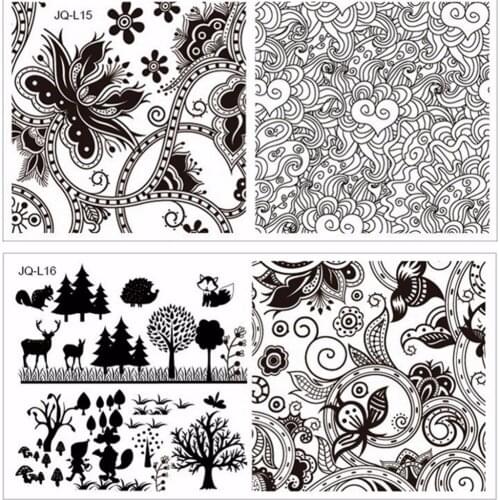 2 PCS 6*12cm Nail Stamping Plates DIY Image Konad Nail Art Manicure Templates Stencils Salon Beauty Polish Tools 2018 Hot