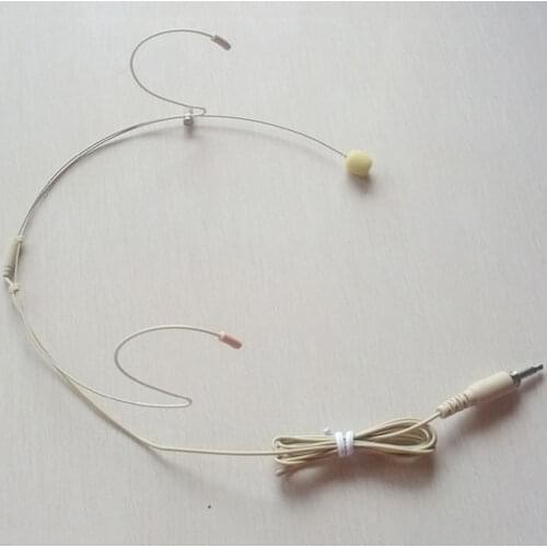 1 x 3.5mm Jack Headworn Microphone Head-Mounted Mic Hands Free Beige Voice Headworn Microphone