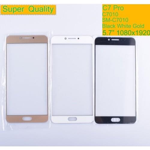 10Pcs/lot For Samsung Galaxy C7 Pro C7010 SM-C7010 SM-C7010Z Touch Screen Front Glass Panel TouchScreen Outer Glass Lens NO LCD