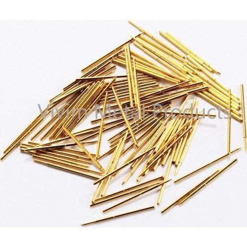 100 Pcs Phosphor Bronze Nickel Plating Test Probe Length 16.35mm Spring Pointed Electronic Appliance Probe PA50-F1 Gold Tool