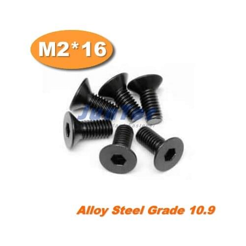 1000pcs/lot DIN7991 M2*16 Alloy Steel Flat Head Socket Screw Grade10.9