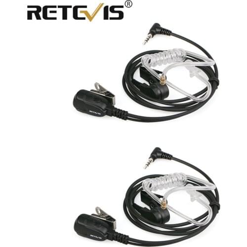 2pcs Retevis EA011Y Earpiece Mic PTT 3.5mm 1-Pin Headphones For YAESU VERTEX VXT-20 VX-300 Retevis RT40 RB615 RB15 Walkie Talkie