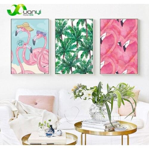 3 Pcs Watercolor Nordic Animal Wall Art Poster Flamingo Modern Nordic Canvas Art Prints Wall Decoraction For Kids Room Unframed