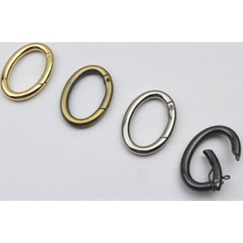 5pcs 1.9*3.1cm Spring Gate O Ring Openable Keyring Leather Bag Belt Strap Dog Chain Buckle Snap Clasp Clip Trigger Accessories