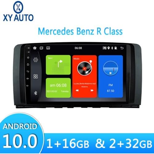 9inch Multimedia Player 2.5D HD Touchscreen Android 10 For Mercedes-Benz R W251 R300 R350 R63 With BT WIFI Split Screen GPS