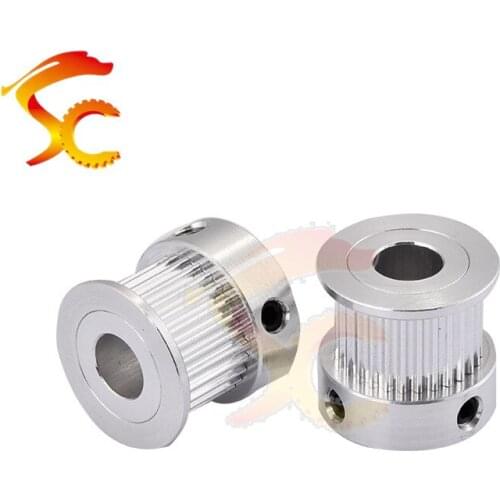 2PCS/LOT Alumium GT2 Pulley GT2 28 Teeth Bore 8mm fit GT2 belt Width 10mm For 3D printer parts Accessories Free Shipping