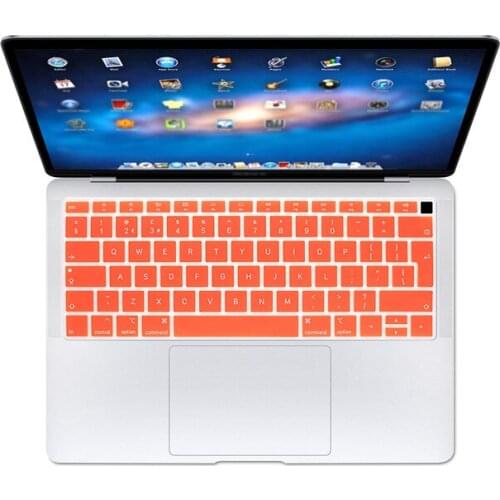 English For Newest Apple MacBook Air 13 2018 Touch ID Version Waterproof Silicone Thin Keyboard Cover Model A1932 Euro Version