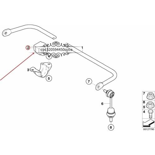 Car Rear stabilizer bar rubber sleeve E90 320ibm w318i Rubber bearing Rear balance bar opening glue Stabilizer rubber sleeve