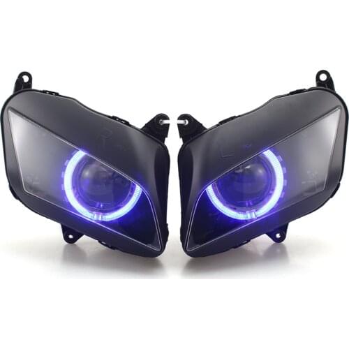 For Honda CBR600RR CBR 600 RR F5 07-12 Motorcycle Custom Headlight HID Projector Conversion Blue Angel Eyes Headlamp Assembly