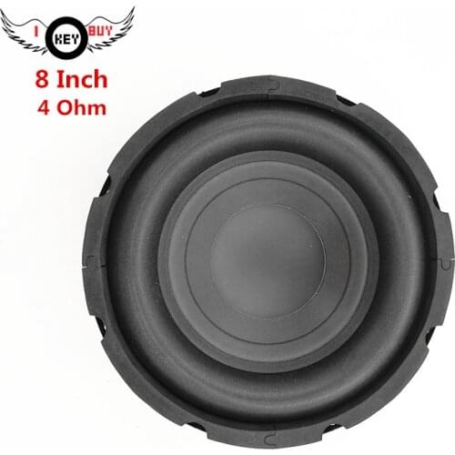 I KEY BUY 8 Inch Car Modified Subwoofer with Large Foam Ring Woofer 200W 4 Ohm U-shaped Paper Cone Thickened EVA Bead Black