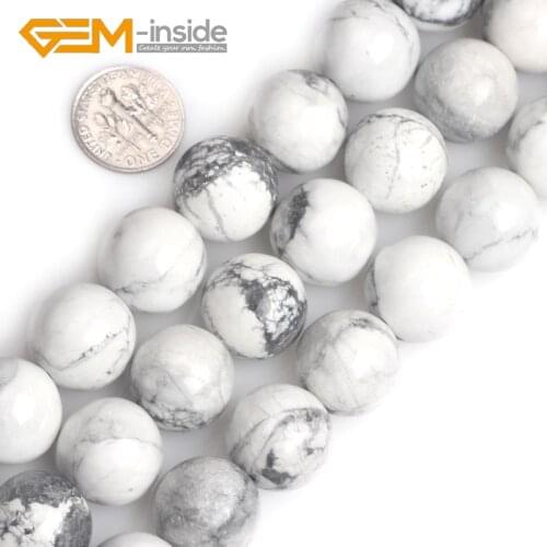 Natural White Howlite Turquoises Round Loose Beads Natural Stone Bead For Jewelry Making DIY Strand 15 Inches 3mm-16mm Wholesale