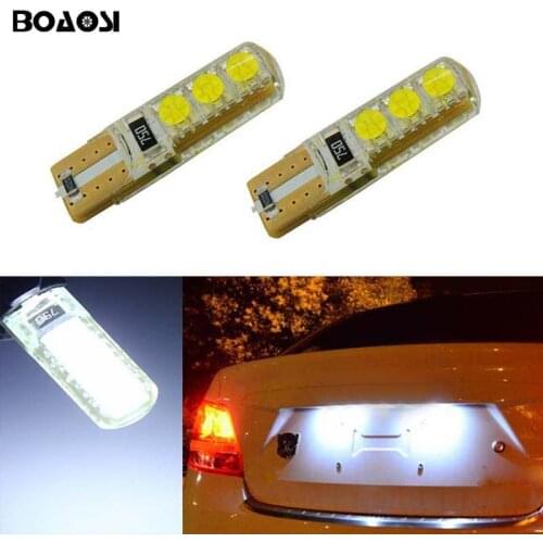 BOAOSI 2x Cold White Number Plate Light No Error W5W 5050SMD LED Lamp For Chevrolet Cruze Camaro Captiva Car Styling