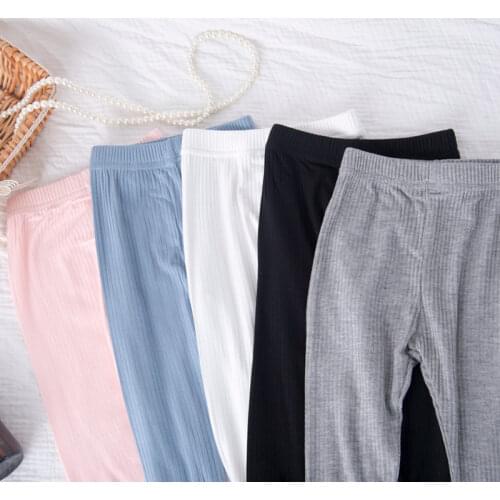 New Pure Color Stretch Girls Pants for Spring Summer Kids Leggings 0-4Y Children Clothing Autumn Girl Trousers