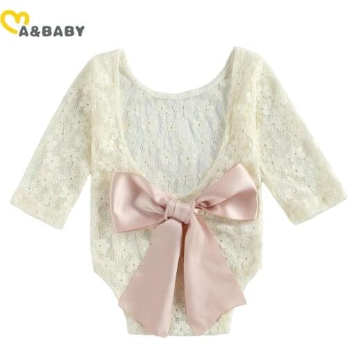 Ma&Baby 0-24M Summer Newborn Infant Baby Girl Romper Lace Bow Jumpsuit 3 Months Costumes Playsuit Outfits Photo Props