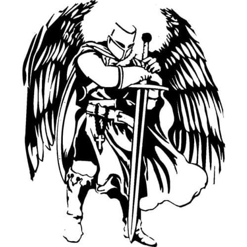 Lovely Handsome Warrior Knight Angel KK Car Sticker Waterproof Reflective Laser Fashion Decal Pvc 12.3cm X 15cm