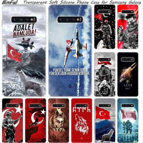 Hot Turkey soldier Wolf Soft Silicone Case For Samsung Galaxy S10 S9 S8 Plus S7 Edge A6 A8 Plus A7 A9 2018 A5 2017 Fashion Cover