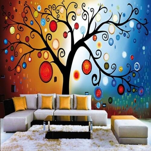 Custom Size Photo 3D custom wallpaper KTV Hotel Cafe lounge sofa bedroom TV background rich tree wallpaper mural