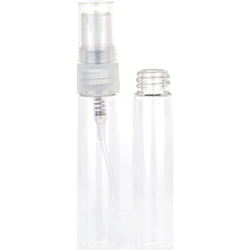 5pcs 3 ml transparent plastic lid transparent glass spray bottle perfume sample trial empty bottles