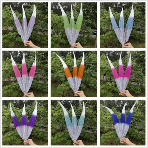 Multicolor 100pcs Wholesale Beautiful Silver Pheasant Feathers 60-65cm/24-26inches Stage Performances Decoration